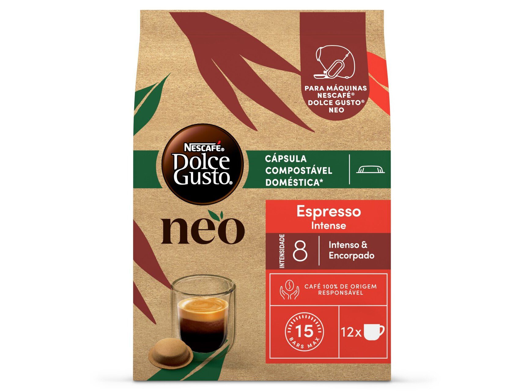 C&Aacute;PSULAS SISTEMA NEO DOLCE GUSTO ESPRESSO INTENSO 12 CAPS image number 1