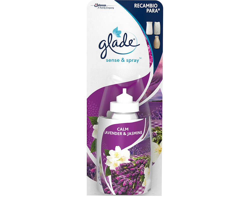 AMBIENTADOR GLADE SENSE & SPRAY RECARGA LAVANDA E JASMIN 18ML