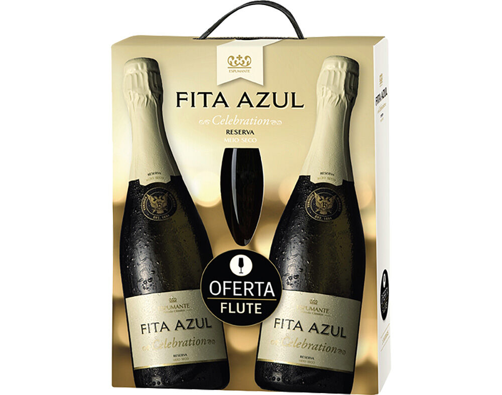 CONJUNTO ESPUMANTE FITA AZUL CELEBRATION RESERVA MEIO SECO 2X0.75L