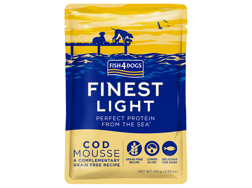 COMIDA H&Uacute;MIDA C&Atilde;O FISH4DOGS BACALHAU 100G