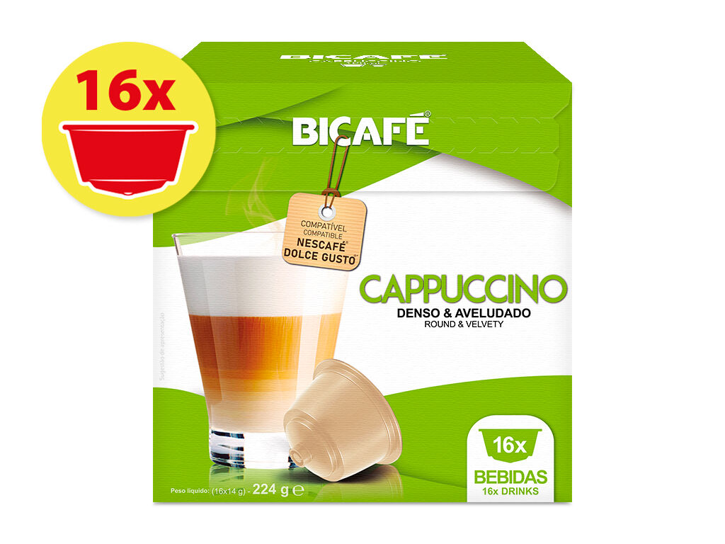 C&Aacute;PSULAS BICAF&Eacute; CAF&Eacute; COMPAT&Iacute;VEL DOLCE GUSTO CAPPUCCINO 16UN image number 0
