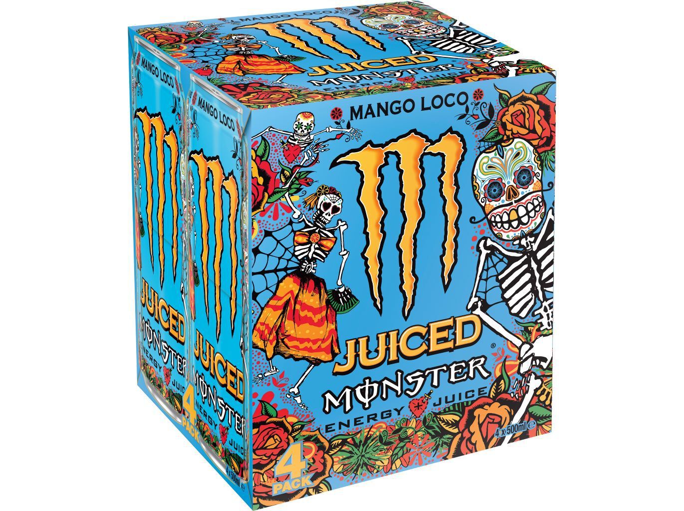 BEBIDAS ENERG&Eacute;TICA MONSTER MANGO LOCO 4X0.50L image number 1