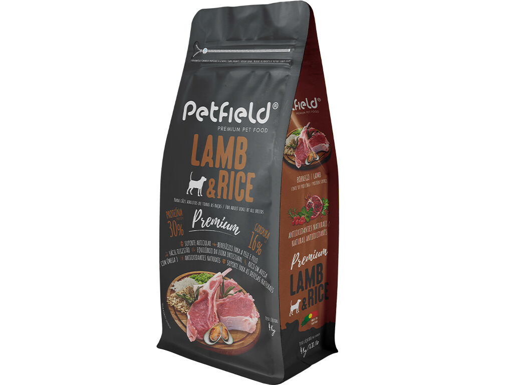RA&Ccedil;&Atilde;O C&Atilde;O PETFIELD PREMIUM BORREGO/ARROZ 4KG image number 0