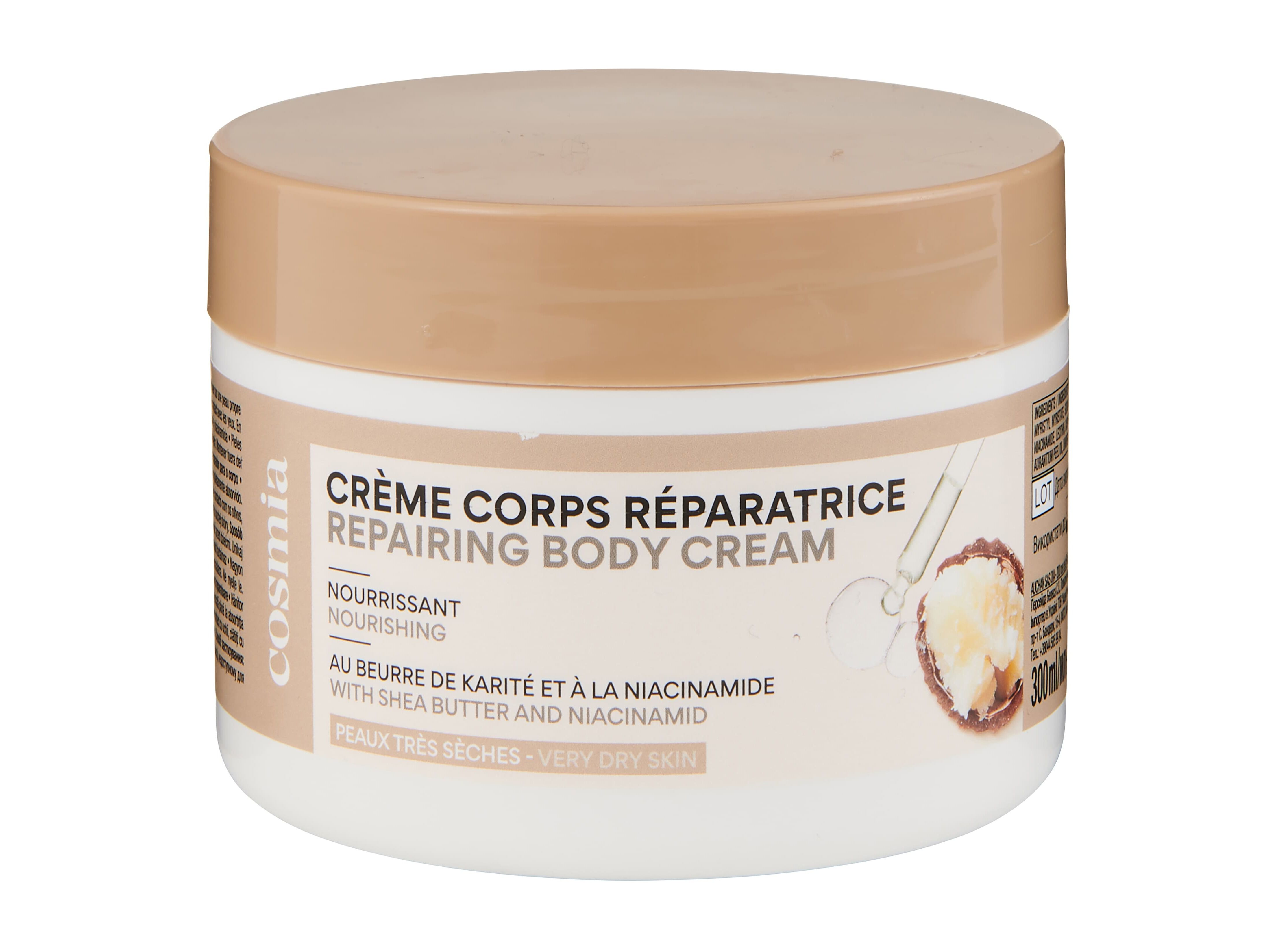 CREME CORPO REPARADOR COSMIA MANTEIGA DE KARIT&Eacute; + NIACINAMIDA 300ML image number 1