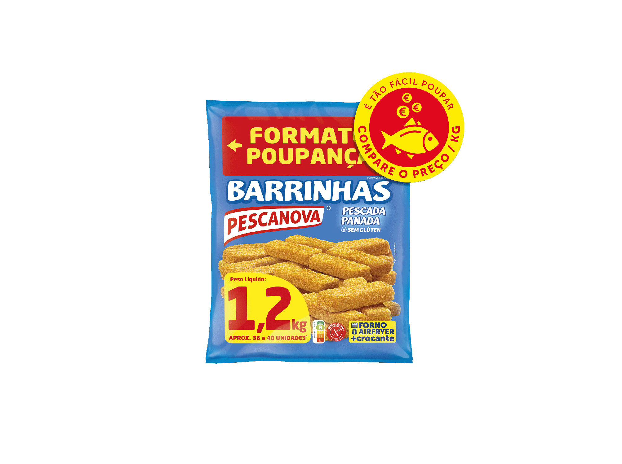 BARRINHAS PESCANOVA PESCADA PANADA S/GLUTEN 1.2KG