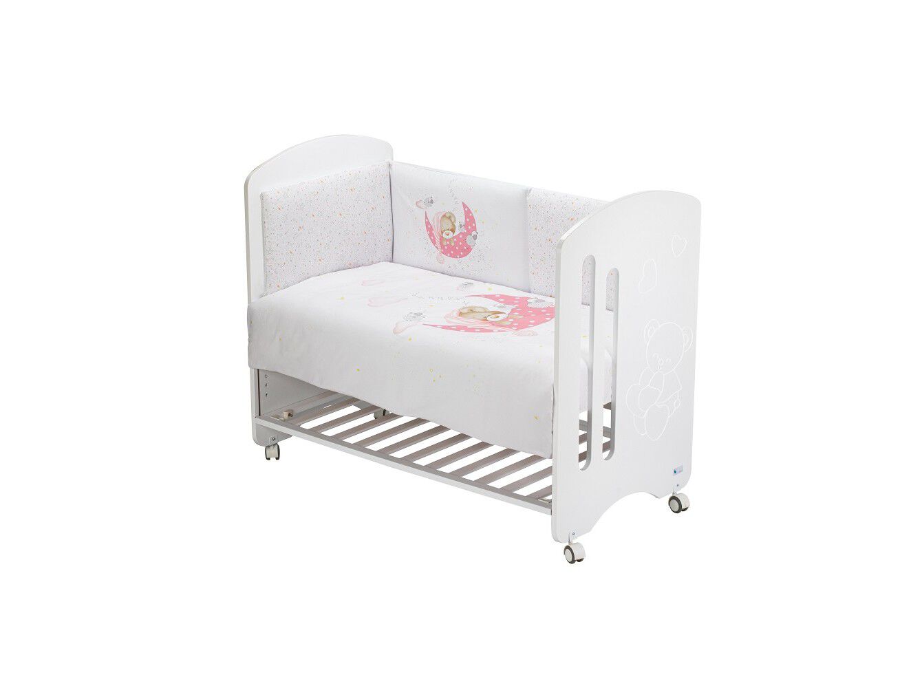 EDRED&Atilde;O+PROTECTOR INTERBABY ROSA PARA CAMA BEBE 60X120CM