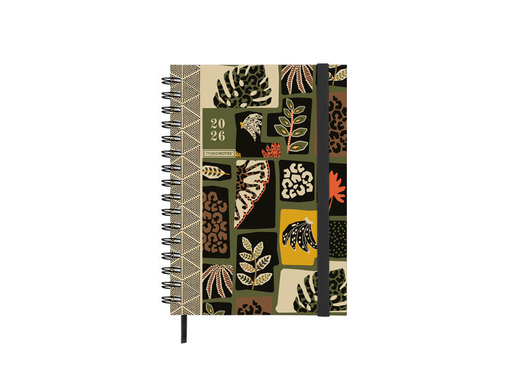 AGENDA SEMANAL 2026 A5 MAKENOTES ESPIRAL TROPICAL VIBES