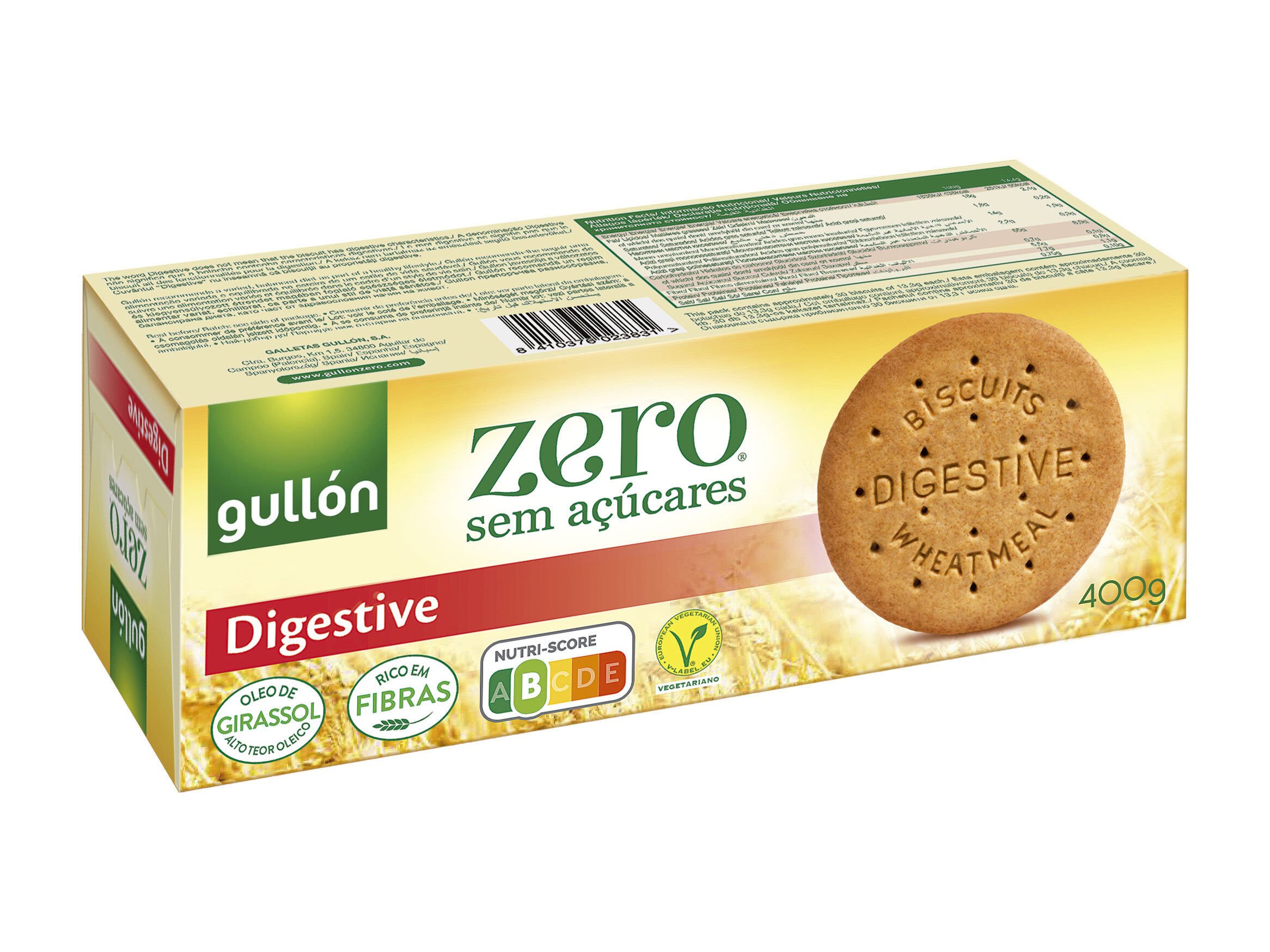 BOLACHA GULLON DIGESTIVE ZERO SEM A&Ccedil;UCAR 400G image number 0