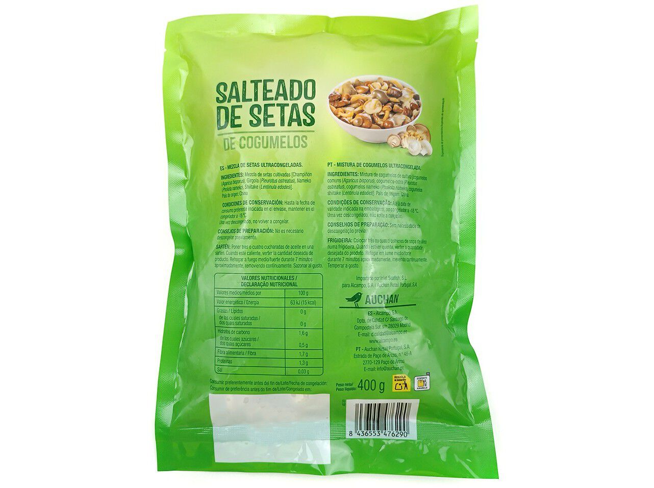 SALTEADO AUCHAN DE COGUMELOS 400G image number 1