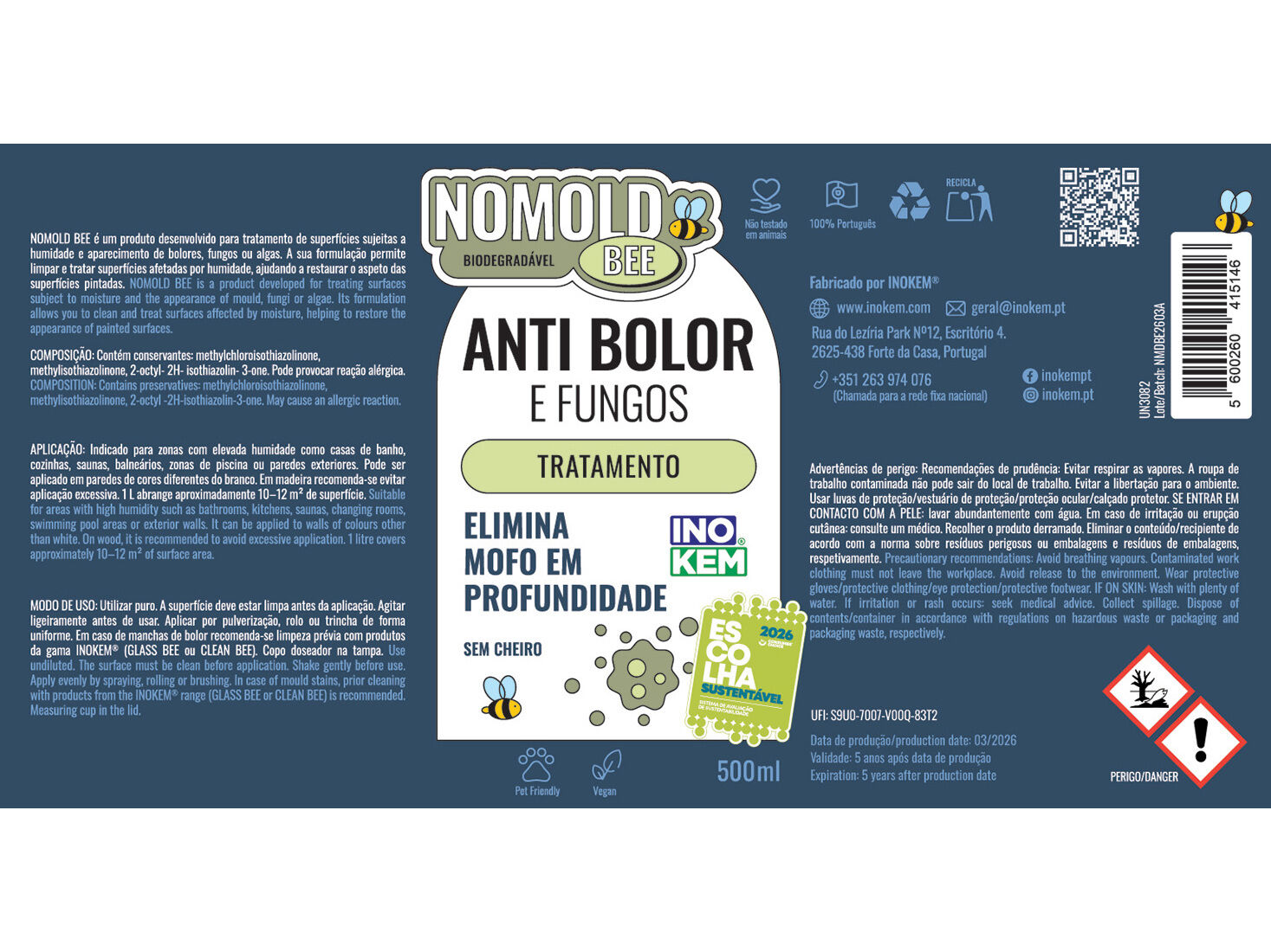 ANTI-BOLORES E FUNGOS INOKEM NOMOLD BEE 500ML image number 1