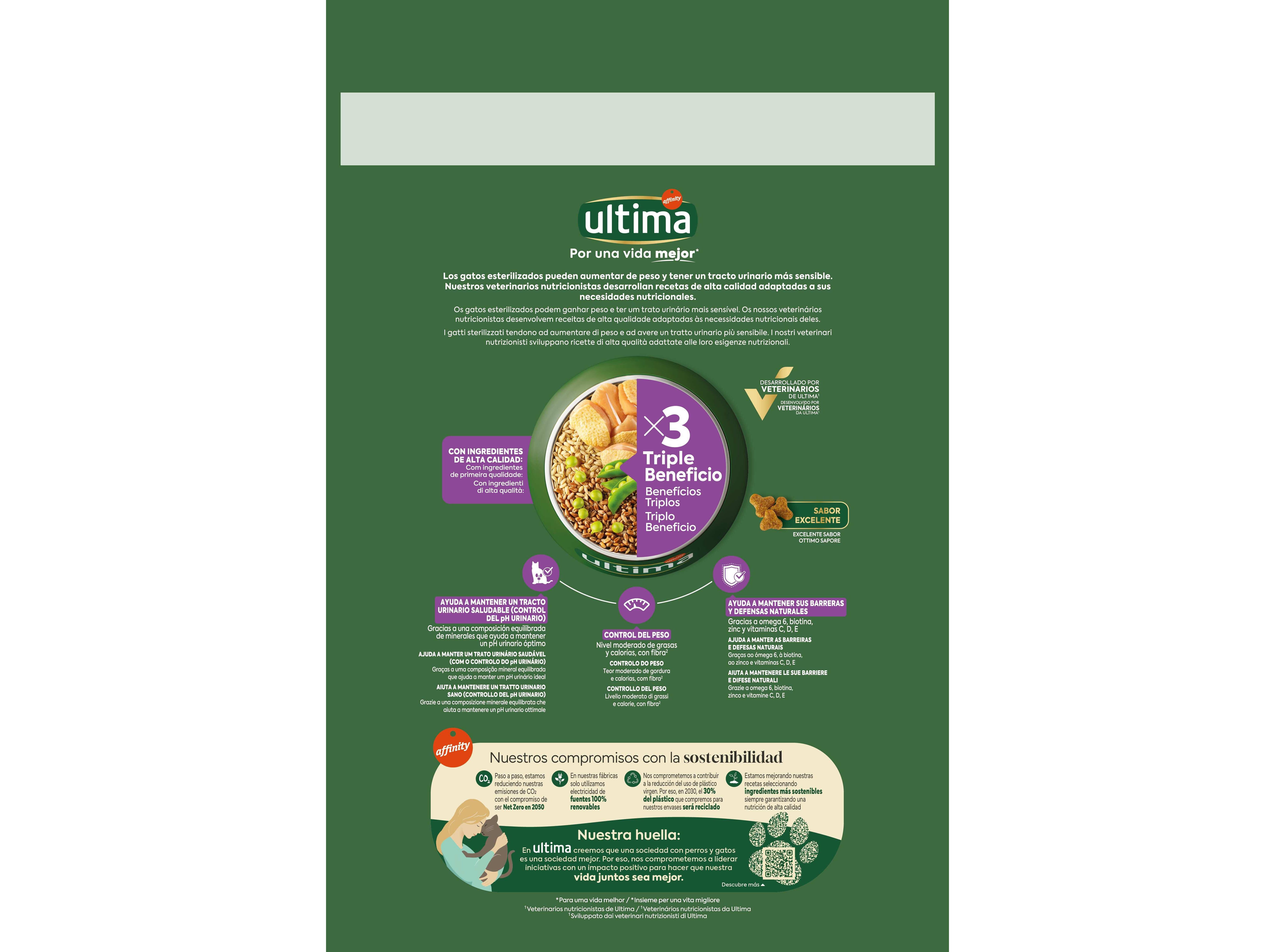 RA&Ccedil;&Atilde;O PARA GATO ULTIMA ESTERILIZADO FRANGO 2.5KG image number 1