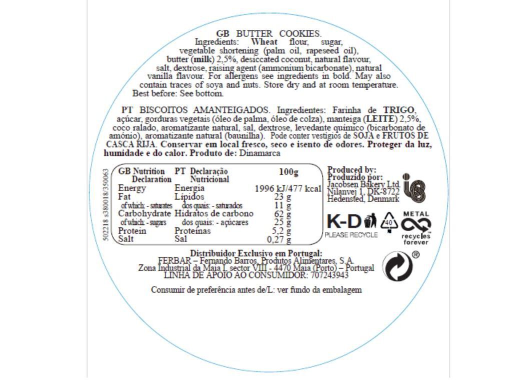 BOLACHA BUTTERCOOKIE JACOBSENS VINTAGE SANTA 150GR image number 4