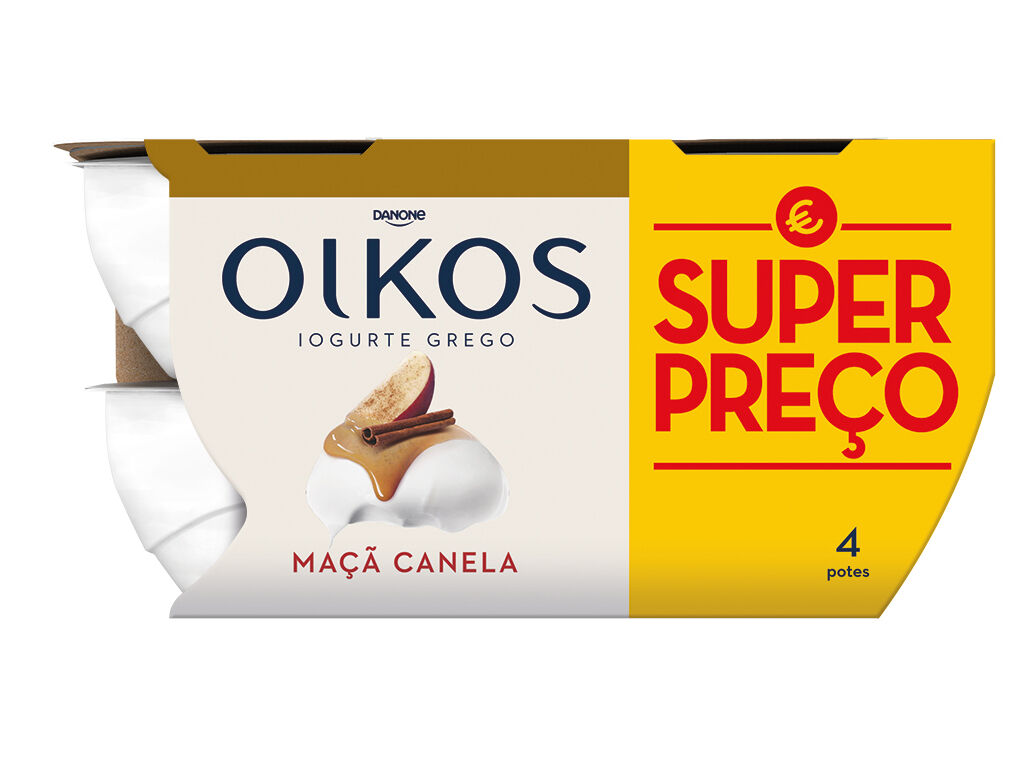 IOGURTE OIKOS GREGO MA&Ccedil;&Atilde; E CANELA 4X110G