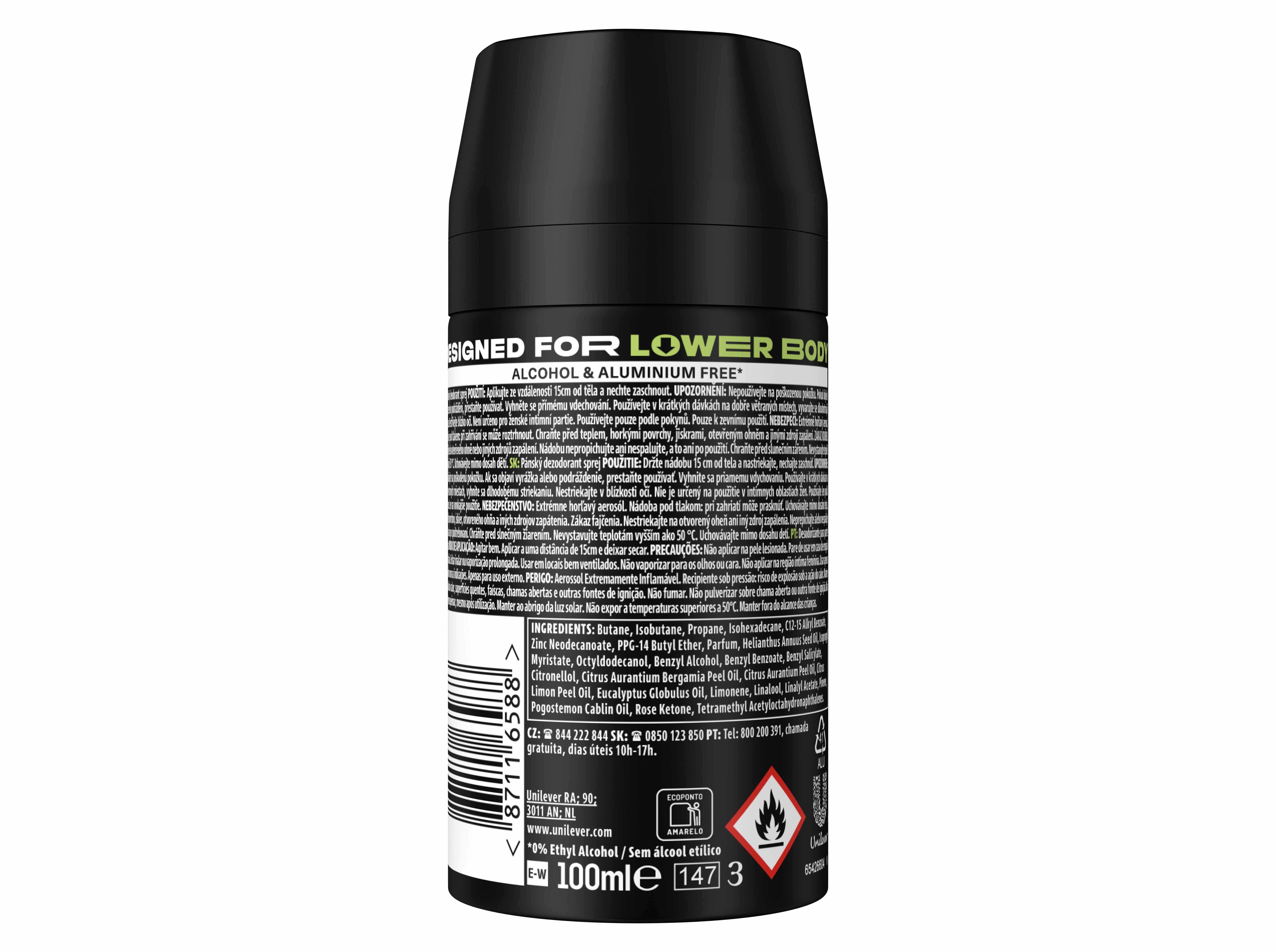 DESODORIZANTE SPRAY AXE LOWER BODY PEAR 100ML image number 2