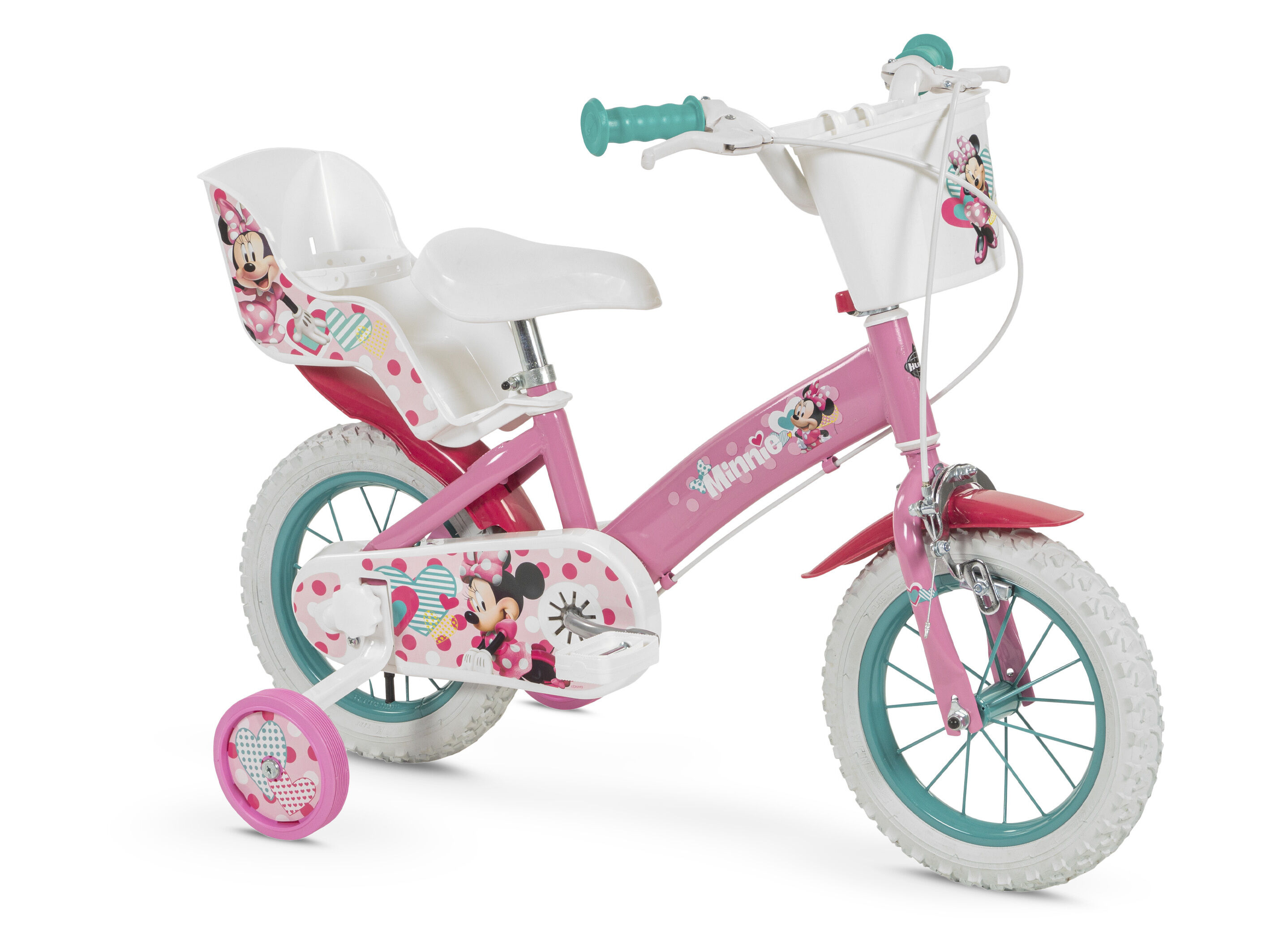 BICICLETA MINNIE COM RODAS DE APOIO TOIMSA R12"