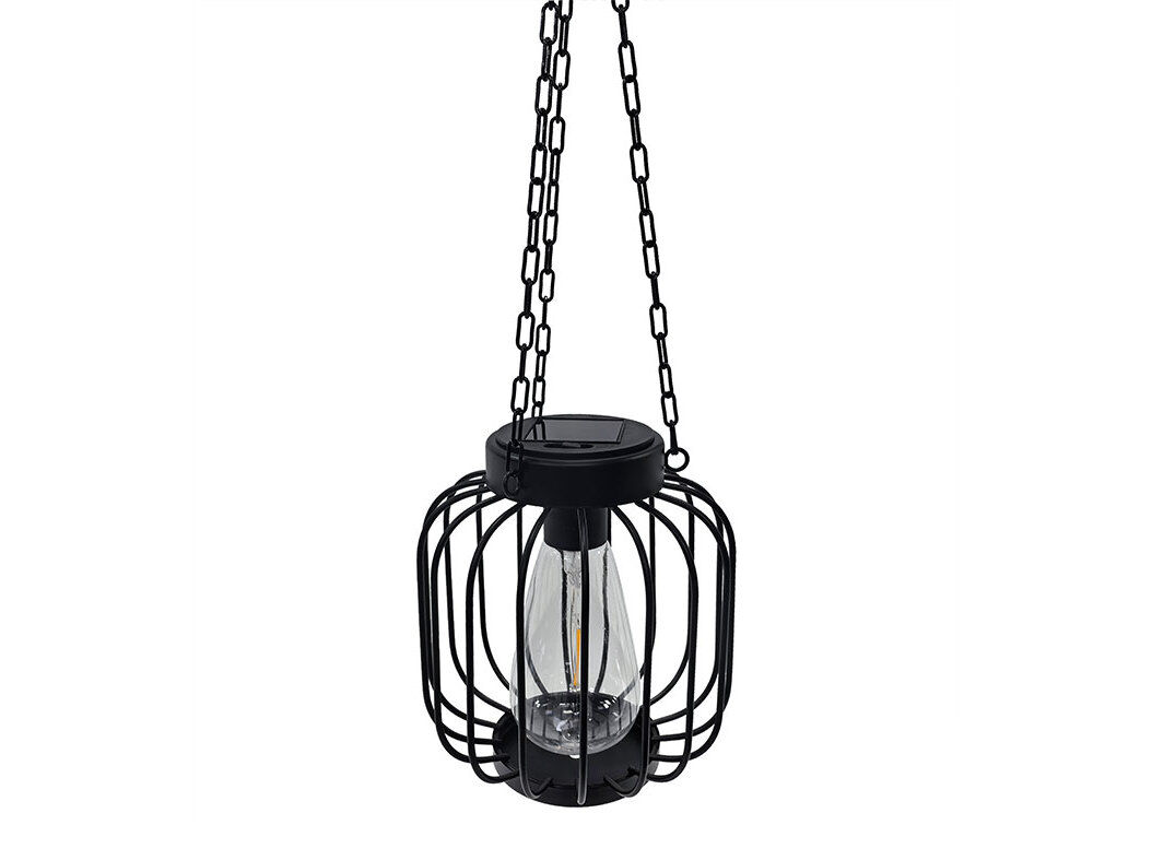LANTERNA SOLAR GARDENSTAR PARA PENDURAR PRETO 15X15X16/32CM image number 0