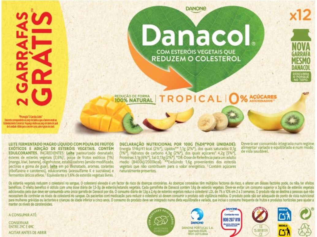 DANACOL DANONE TROPICAL 12X100G image number 1