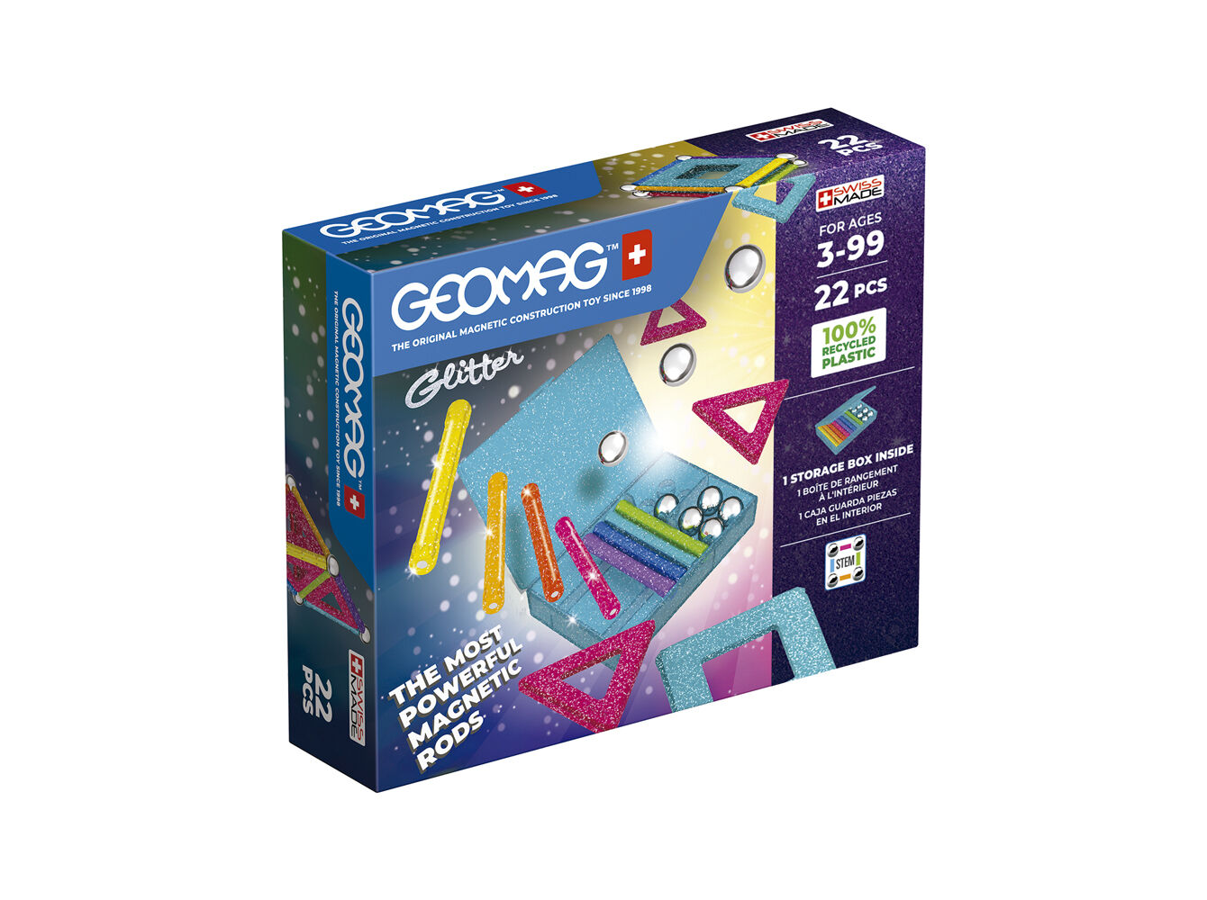 GLITTER RECYCLED GEOMAG 22 PE&Ccedil;AS