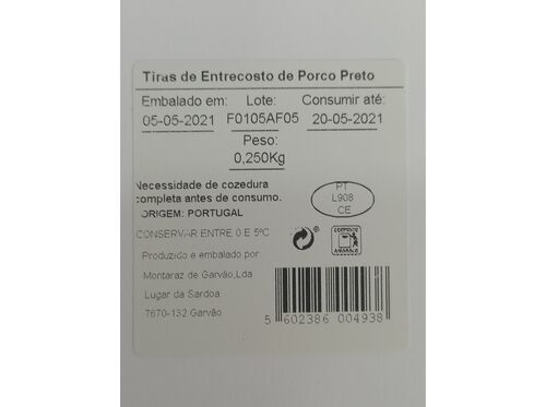 ENTRECOSTO DE PORCO PRETO PRODUÇÃO CONTROLADA SKP 250GR