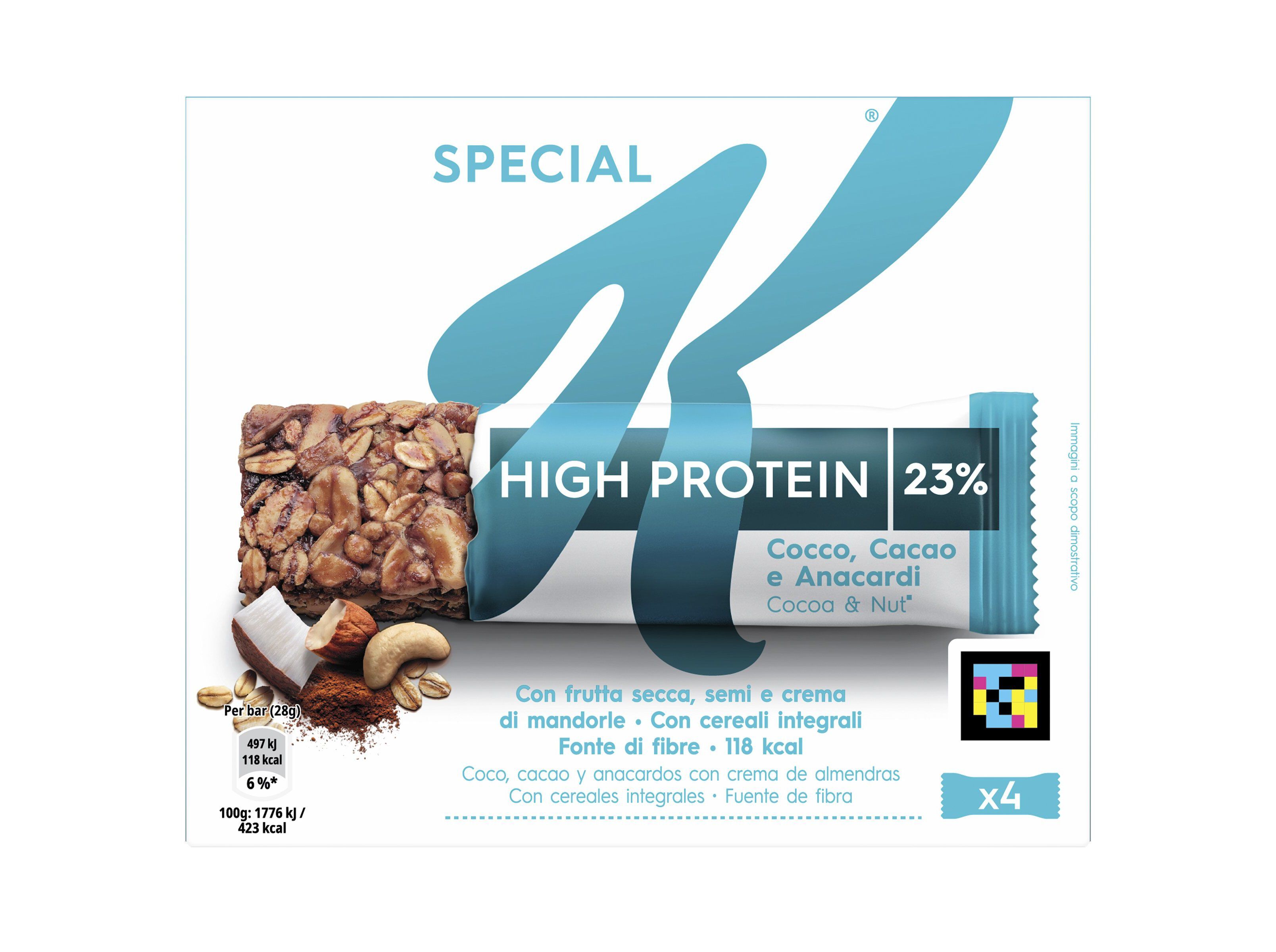 BARRAS SPECIAL K CEREAIS PROTE&Iacute;NA C&Ocirc;CO CACAU E CAJU 4X28G image number 0
