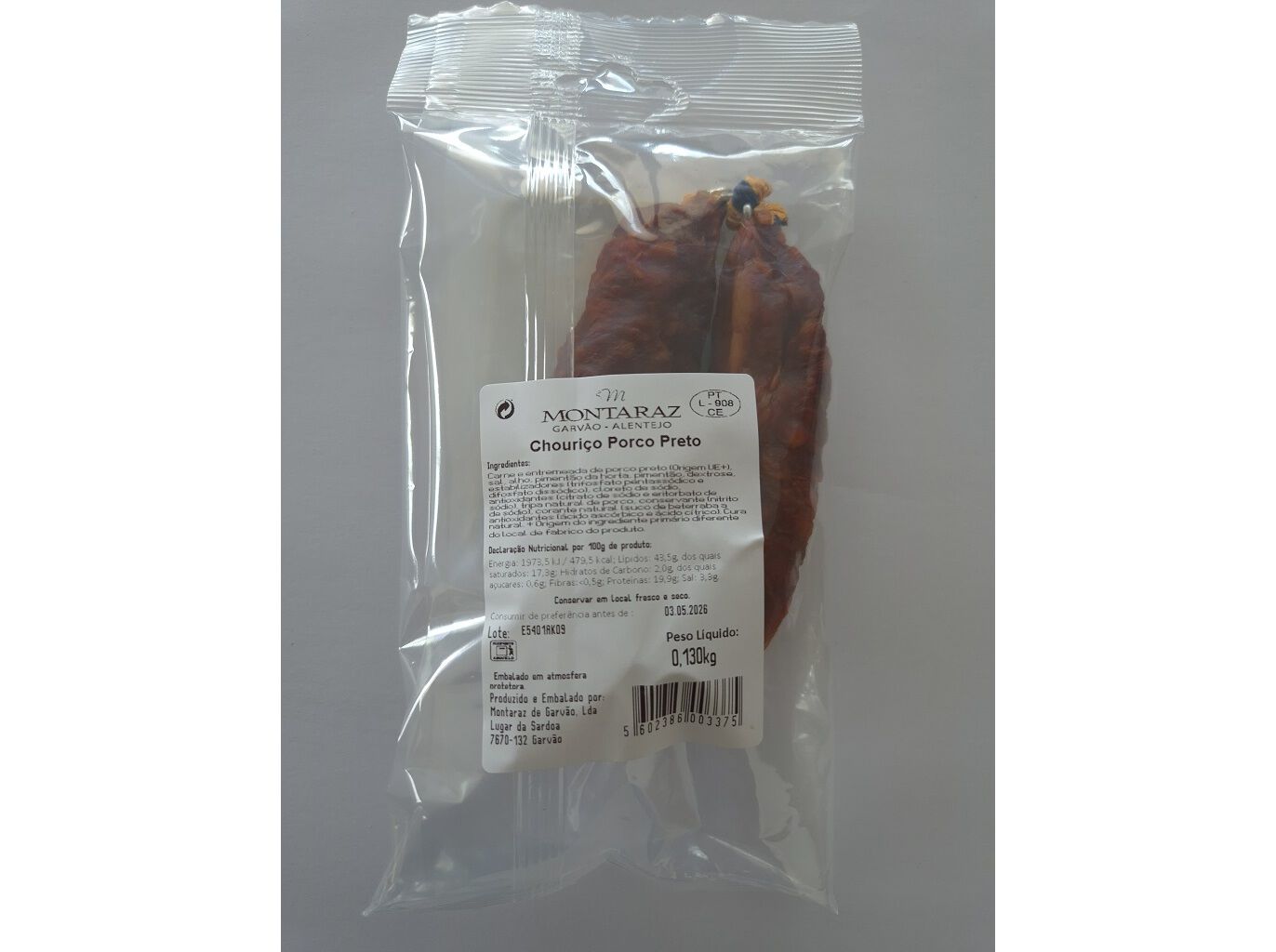 CHOURI&Ccedil;O DE PORCO PRETO DOURIQUE ALENTEJO 130G image number 1