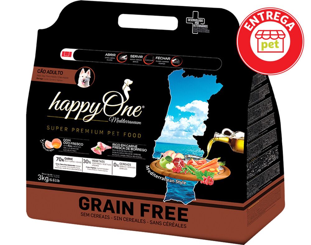 RA&Ccedil;&Atilde;O HAPPYONE MEDITERRANEUM C&Atilde;O BORREGO 3KG image number 1