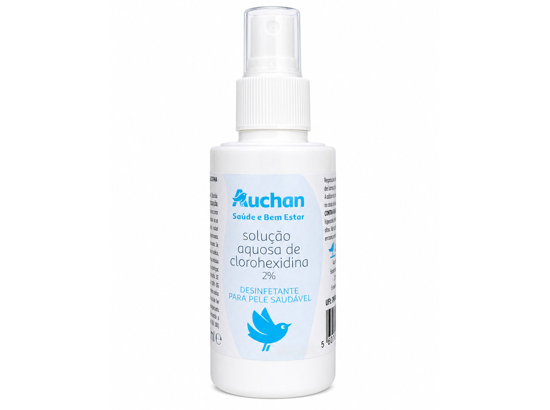 SPRAY SOLU&Ccedil;&Atilde;O AUCHAN SA&Uacute;DE E BEM ESTAR AQUOSA CLOROHEXIDINA 2% 125ML