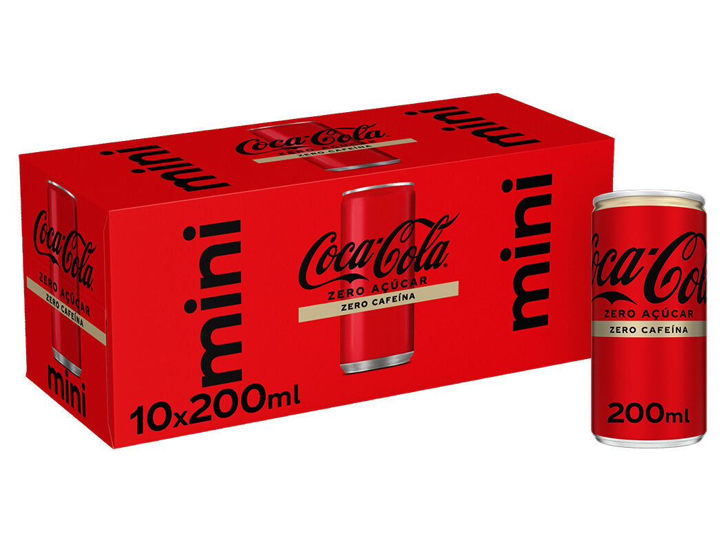 Coca-Cola Refrigerante Cola Zero Açúcar com Gás, 10 x 0.20L