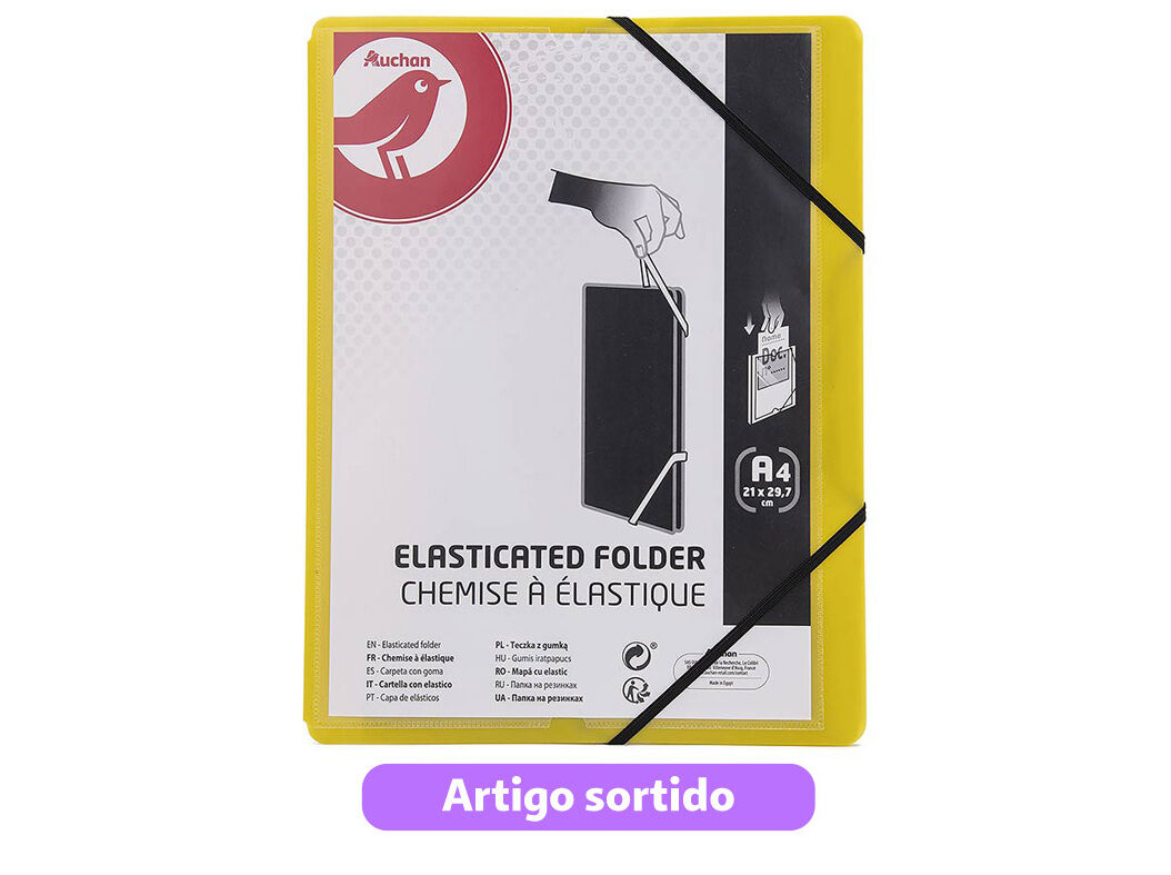 CAPA COM EL&Aacute;STICOS AUCHAN A4 EM PL&Aacute;STICO CORES SORTIDAS image number 2