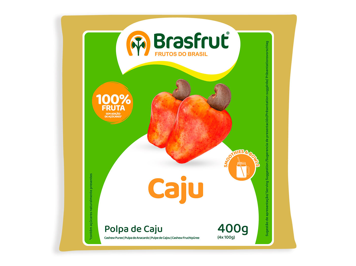 POLPA BRASFRUT DE FRUTA CAJU 4X100G