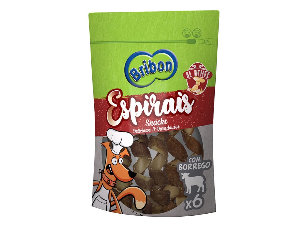 SNACK PARA C&Atilde;O BRIBON ESPIRAIS BORREGO 6UN image number 0