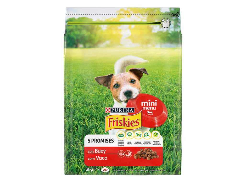 RA&Ccedil;&Atilde;O PARA C&Atilde;O FRISKIES MINI MENU COM VACA 3KG image number 0