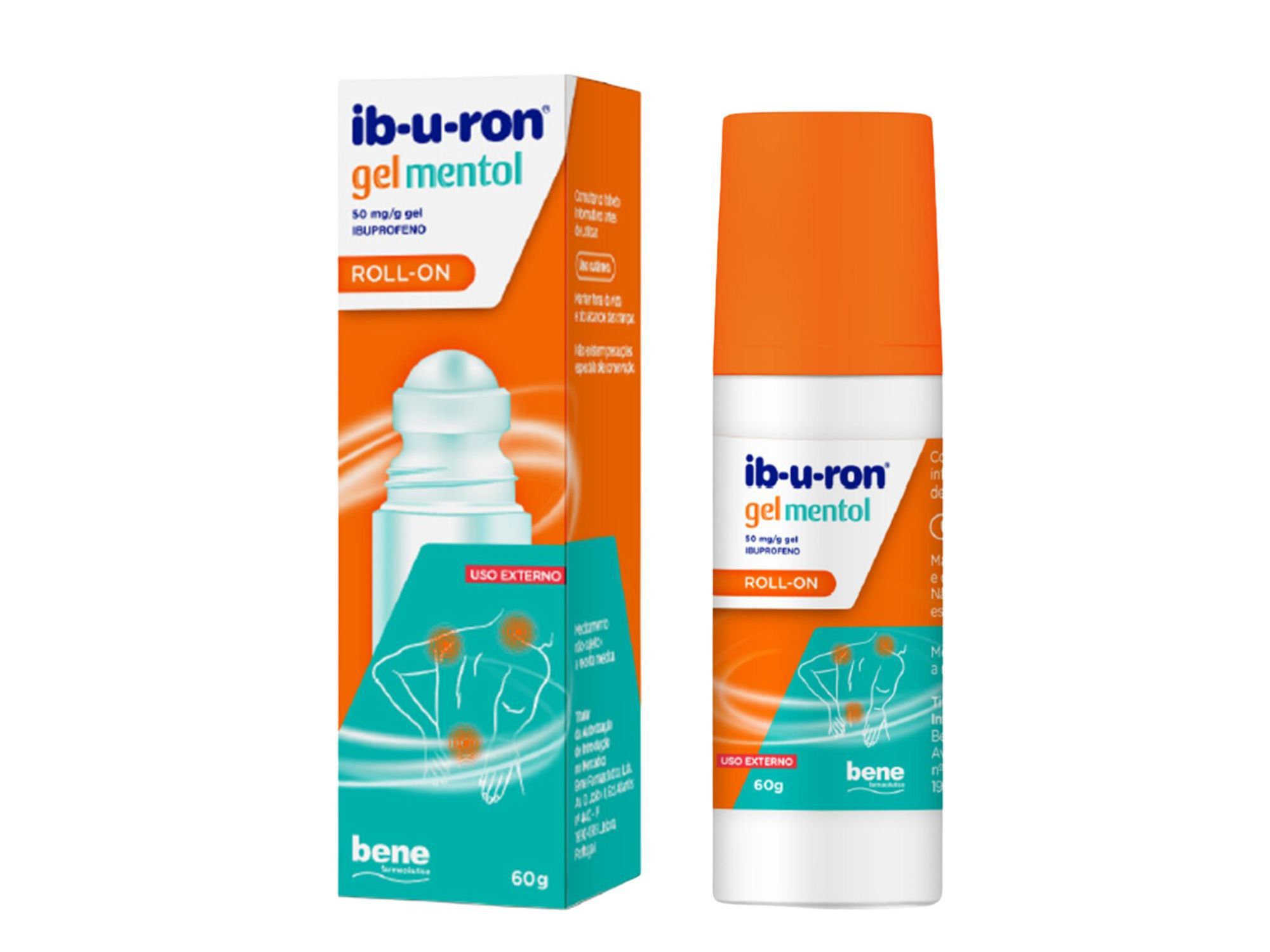 GEL IB-U-RON MENTOL ROLL-ON 50 MG/G 60 G image number 0