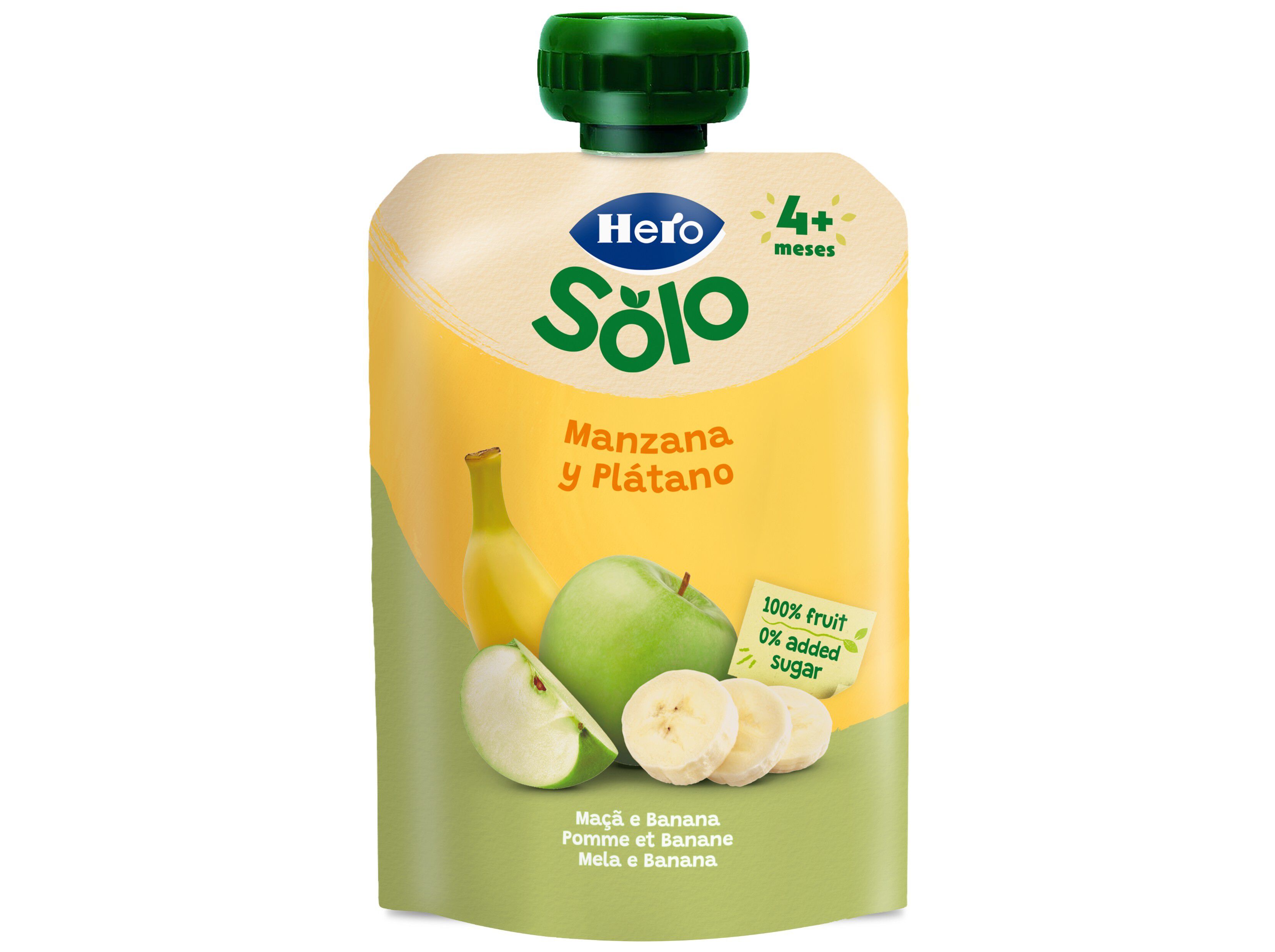 SAQUETA FRUTA HERO BABY MA&Atilde;&Atilde; E BANANA 100G