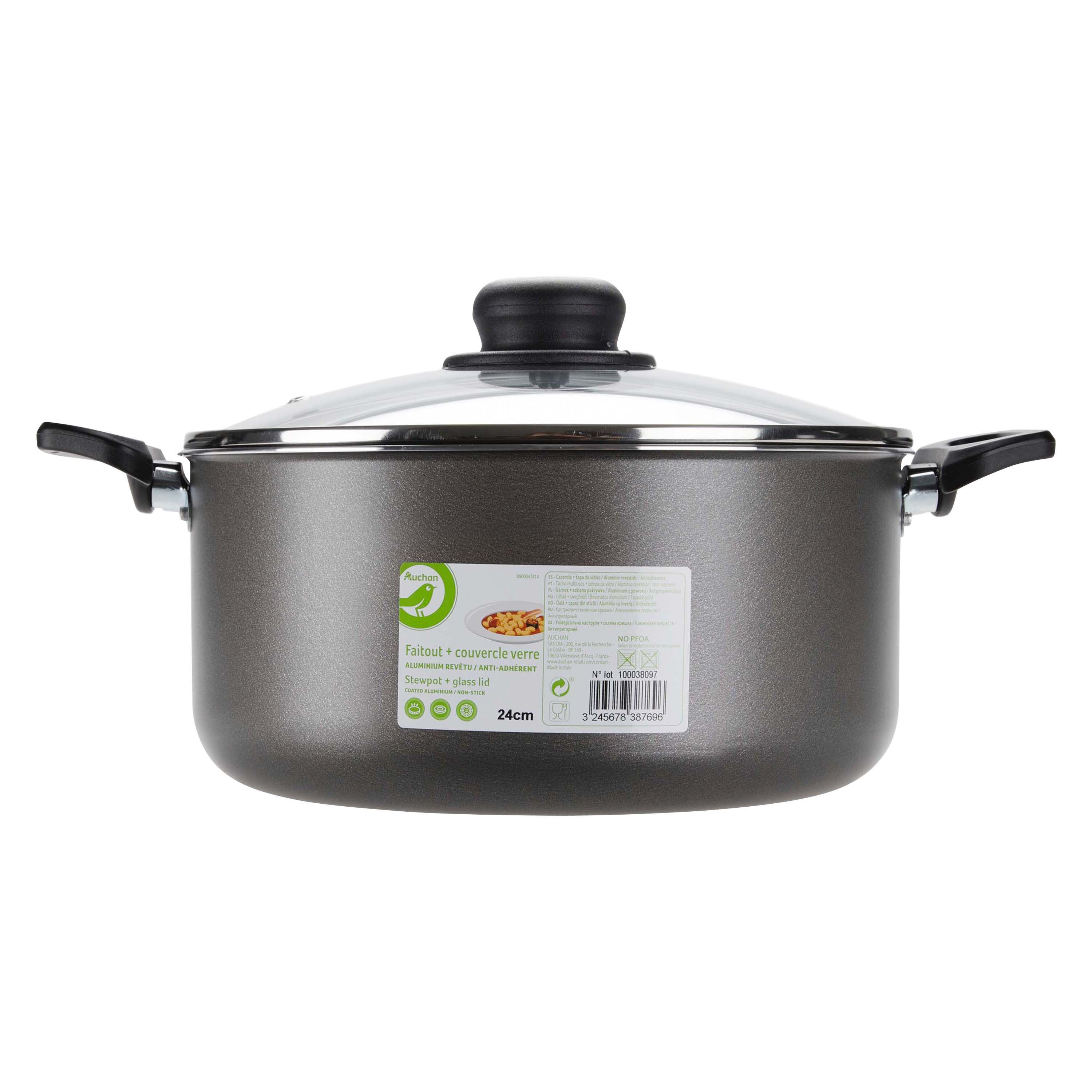 CA&Ccedil;AROLA C/ TAMPA AUCHAN ALUMINIO 24 CM