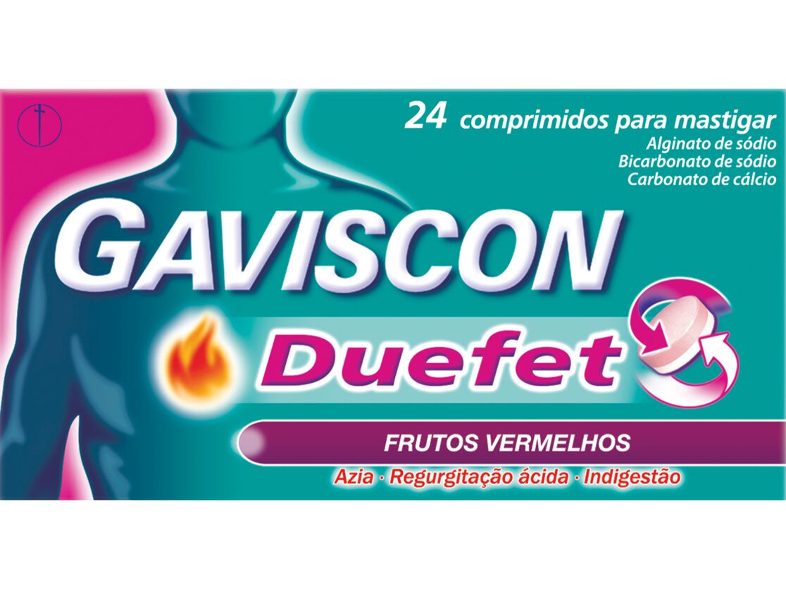 COMPRIMIDOS MASTIGAR GAVISCON DUEFET FRUTOS VERMELHOS 24UN