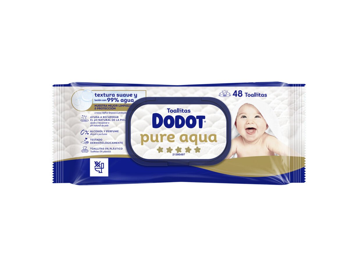 TOALHITAS BEB&Eacute; PURE AQUA DODOT 48 UN