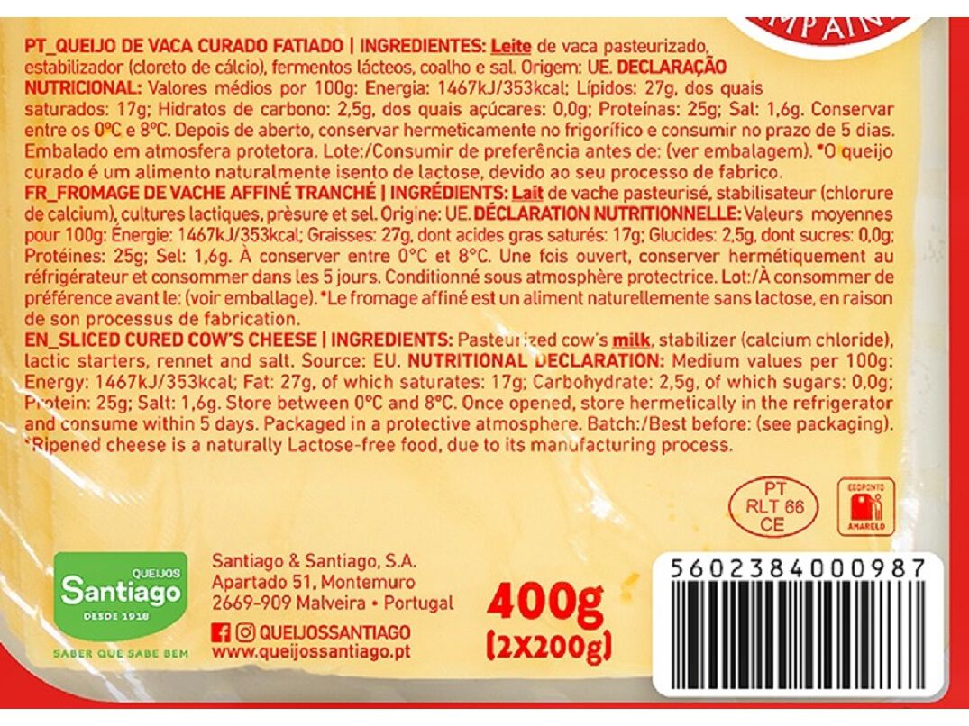 QUEIJO CAMPAINHA FLAMENGO FATIAS 2X200G image number 1