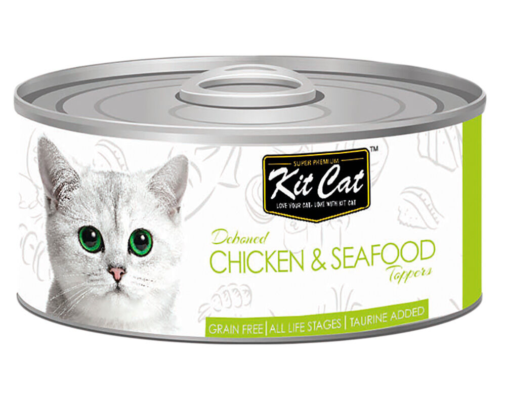 COMIDA H&Uacute;MIDA PARA GATO KITCAT COM FRANGO E MARISCO 80G