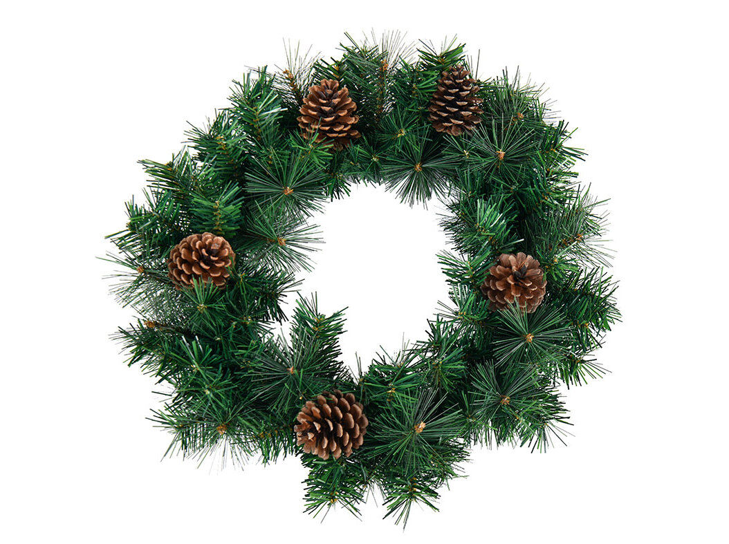 COROA DE NATAL ACTUEL COM PINHAS 50CM image number 0