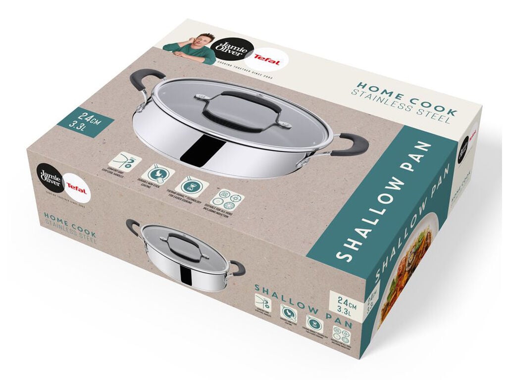 CA&Ccedil;AROLA BAIXA TEFAL JAMIE OLIVER EM INOX 24 CM image number 3