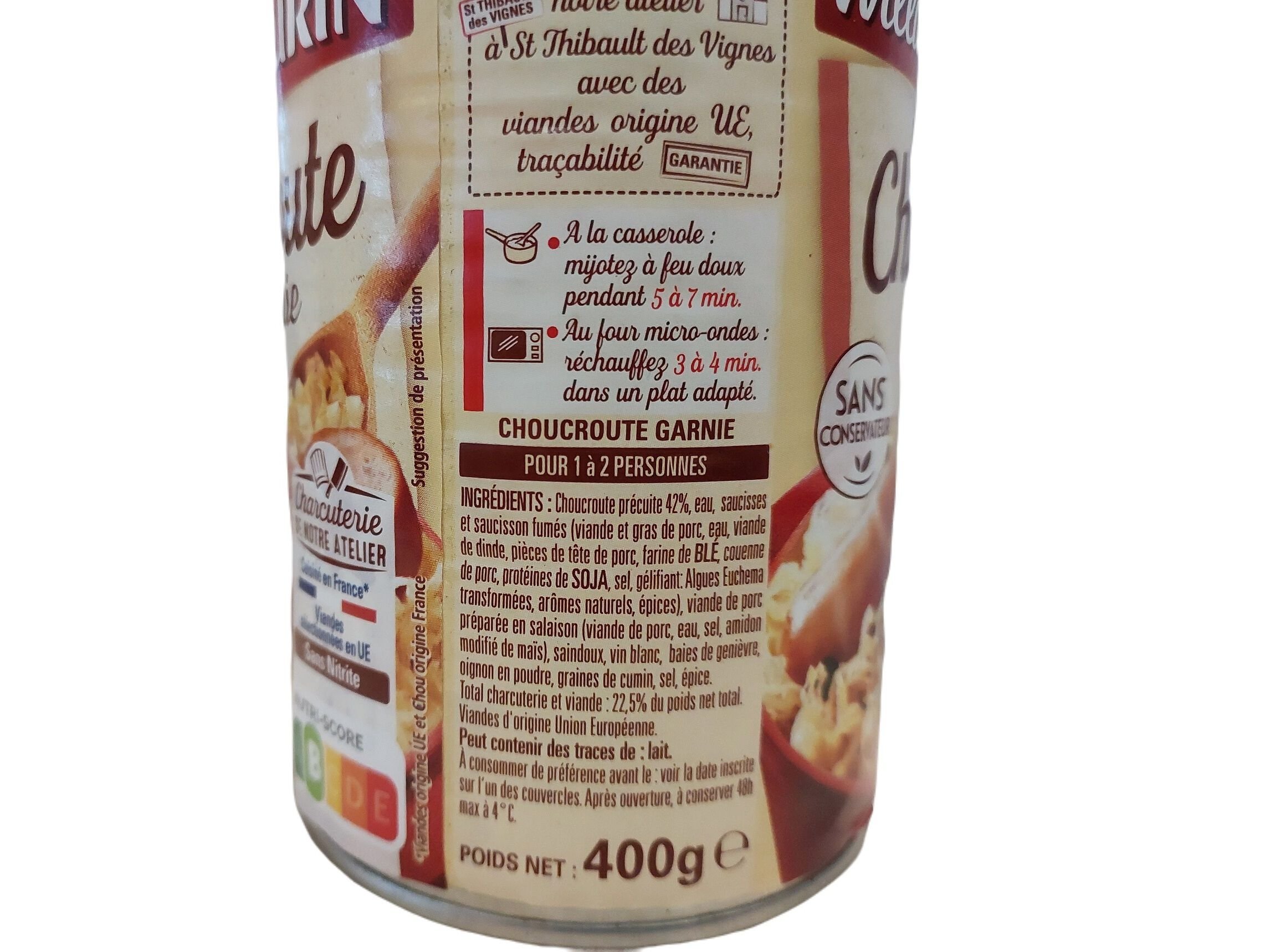 CHUCRUTE ALSACIA WILLIAM SAURIN 400G image number 1