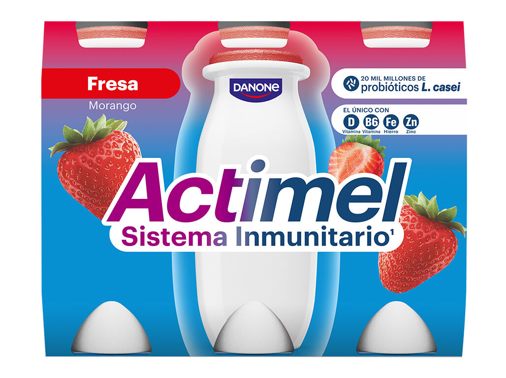 PROBI&Oacute;TICO ACTIMEL MORANGO 6X100G image number 0