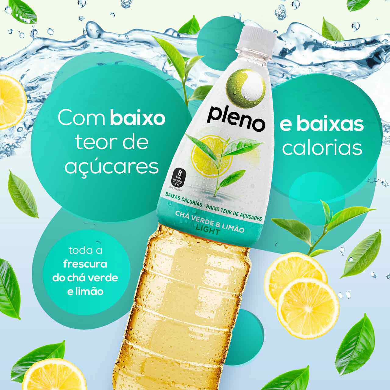 BEBIDA PLENO CH&Aacute; VERDE LIM&Atilde;O LIGHT 4X1.5L image number 1