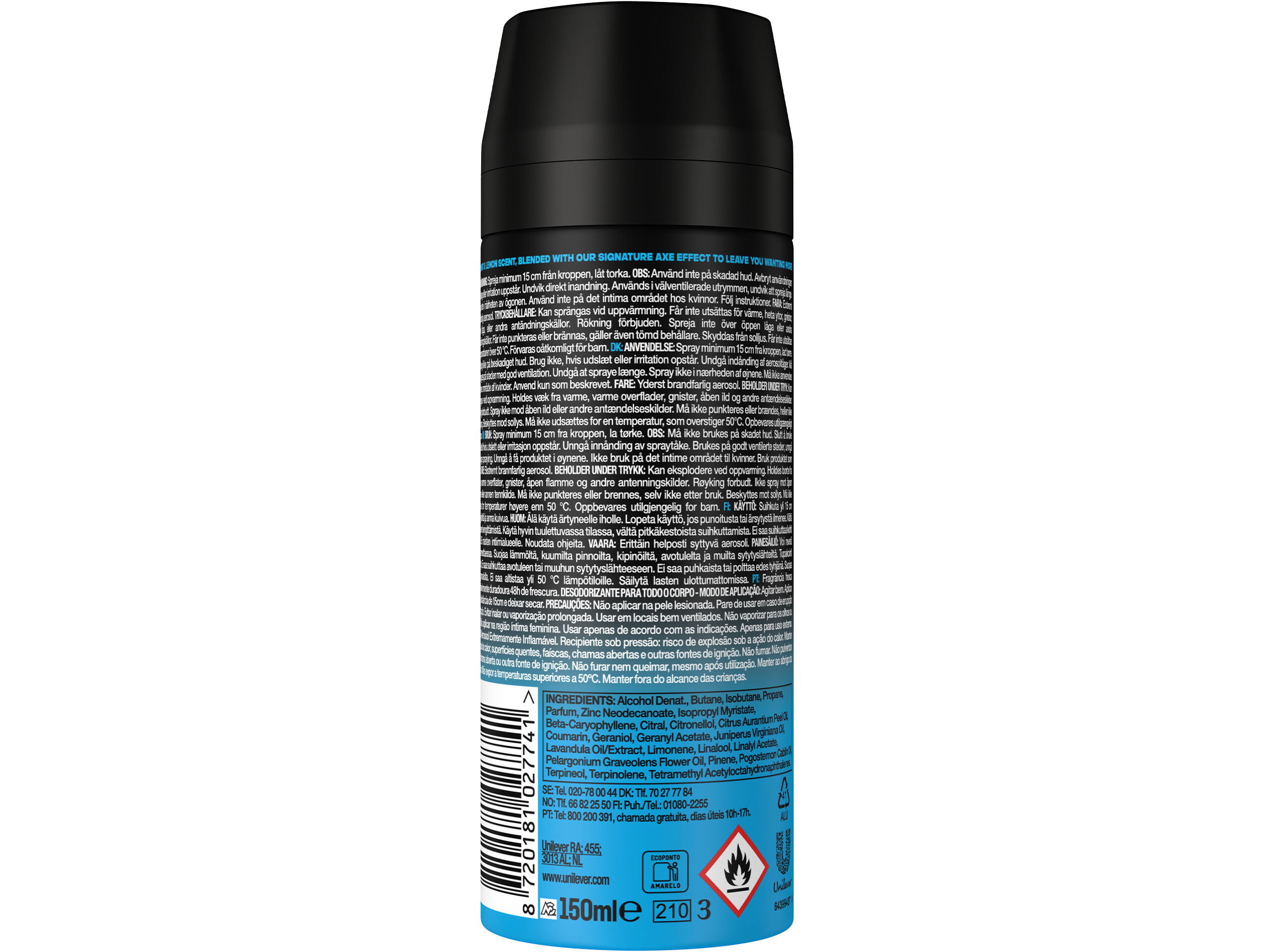 DESODORIZANTE AXE SPRAY ICE CHILL 150ML image number 1