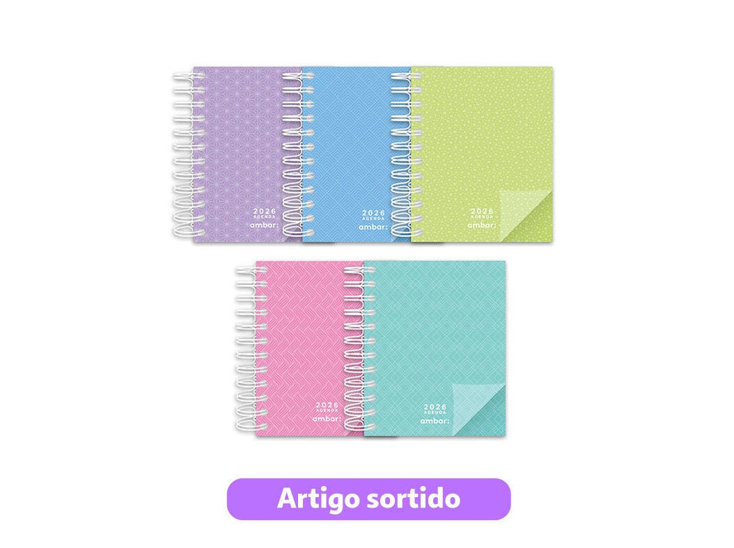 AGENDA DIARIA AMBAR LOOK 11.7X15CM CORES SORTIDAS