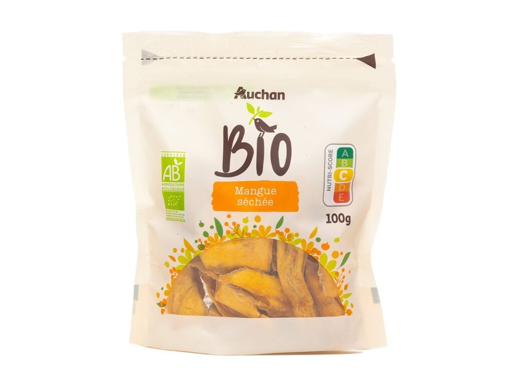 MANGA AUCHAN BIO DESIDRATADA PEDA&Ccedil;OS 100G