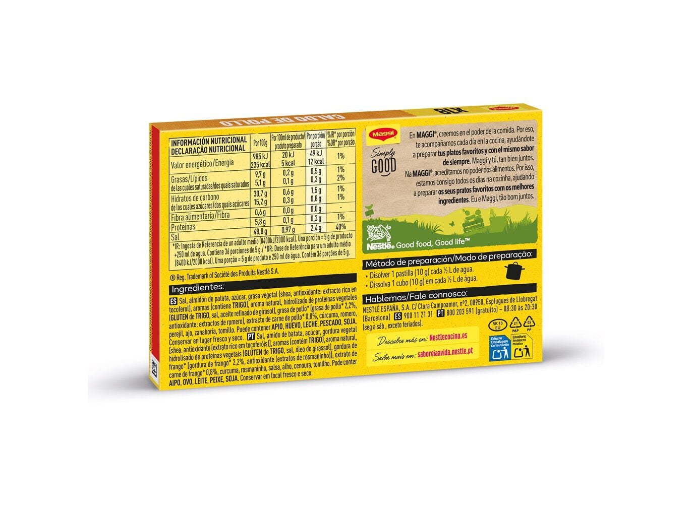 CALDO GALINHA MAGGI 18 CUBOS 180G image number 1