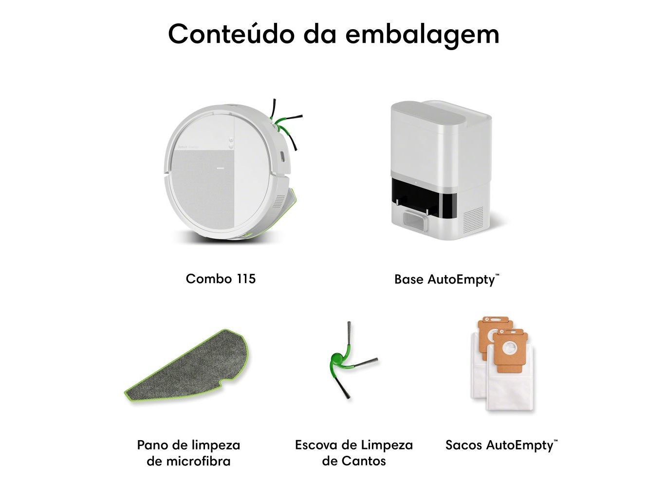 ASPIRADOR ROBOT IROBOT ROBOT ROOMBA COMBO 115 + BASE BRANCO image number 9
