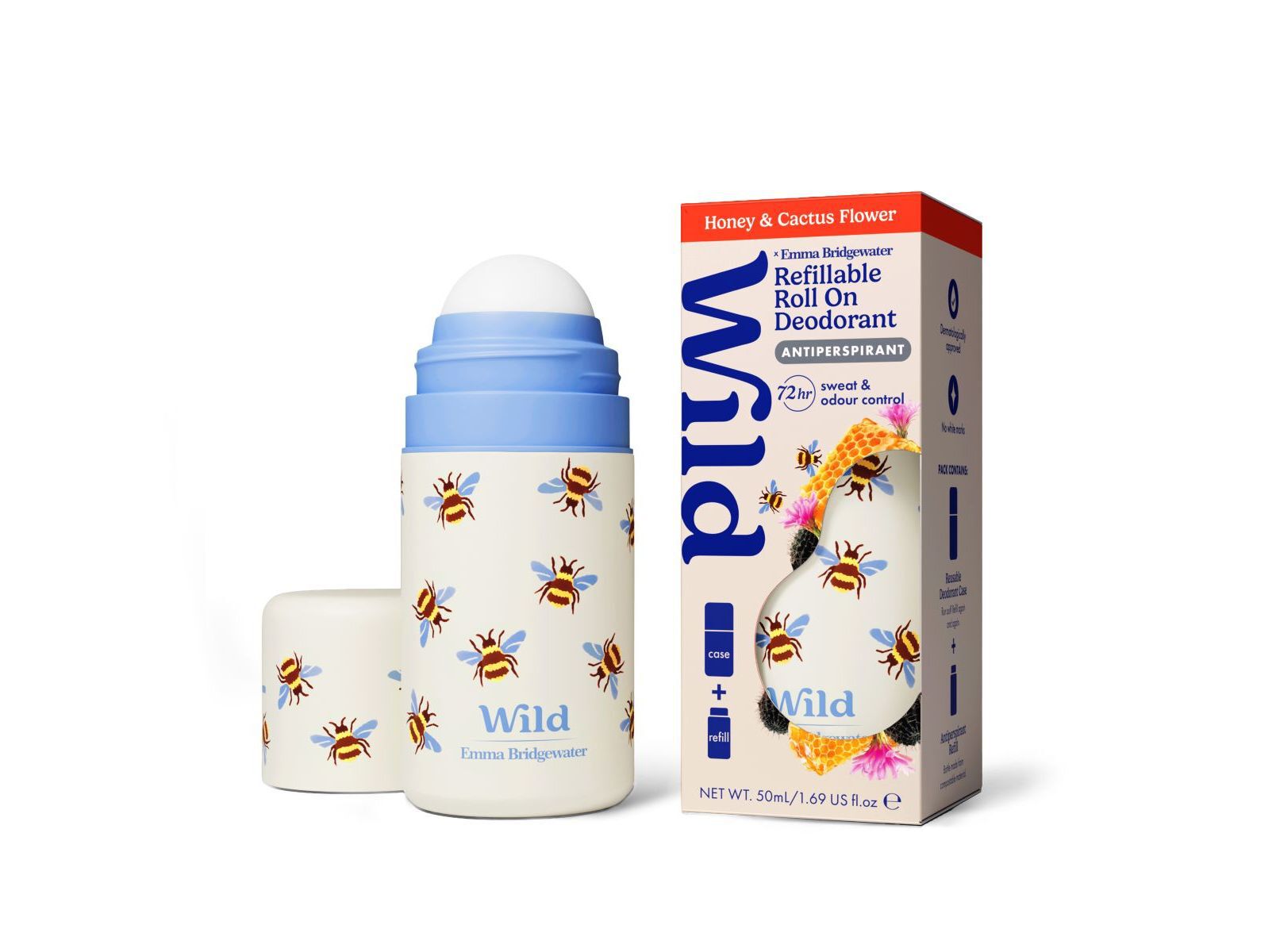 DESODORIZANTE ROLL-ON WILD ABELHAS MEL FLOR CACTO 50ML image number 0